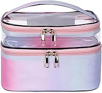 Vista 18 de FITINI Bolsas de Maquillaje de Doble Capa para Almacenamiento de Viaje Estuches Cosméticos Organizador de Maquillaje Bolsas de Aseo Resistentes al