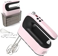 Vista 21 de Batidora de mano digital de 9 velocidades, potente motor de CC de 400 W, batidora de mano eléctrica de mano con estuche de almacenamiento a presión