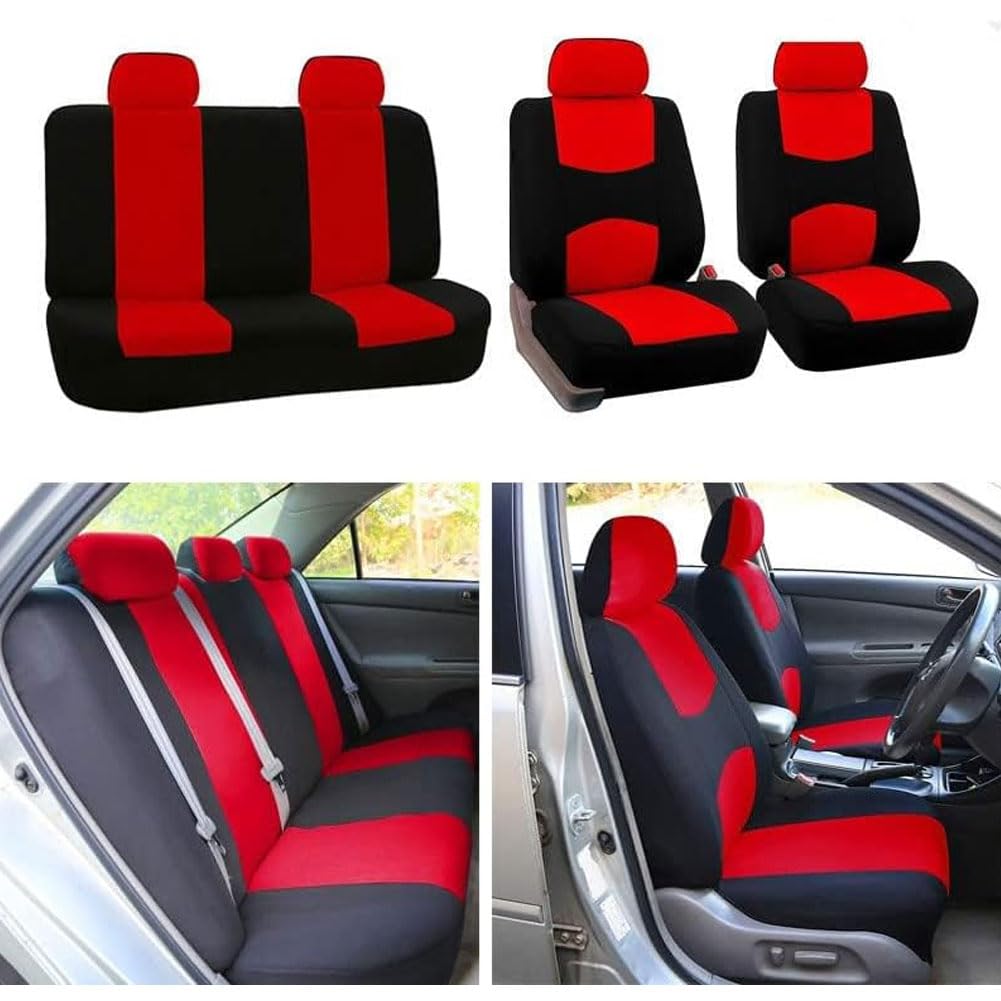 ZZZZS Voiture Ensembles De Housses Siège pour Mi-ni Roadster(R59) 2009-2015, 9pcs Housse de Siege Tissu Protection Couverture Siège Nonslip Accessoire,G/Red