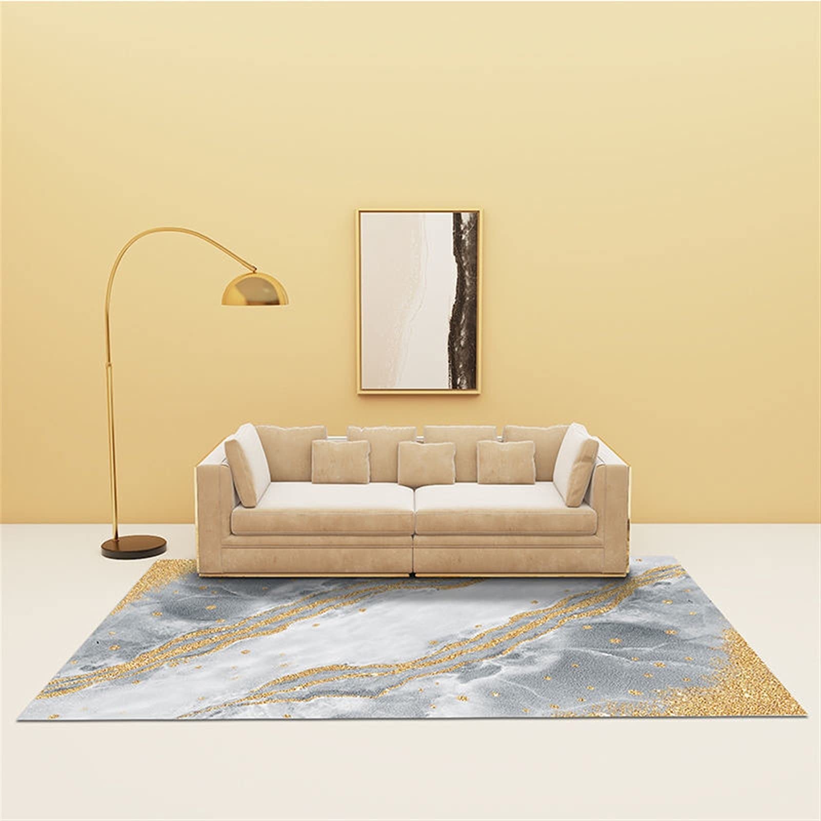 Tapis curve crystal decor haut de gamme à impression 3D design nordique