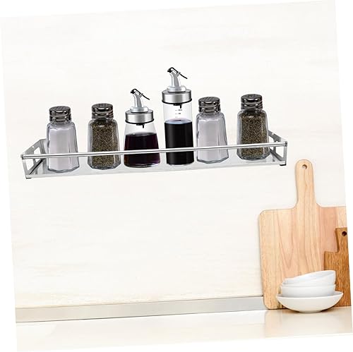 Miniatura 4 de Estante de pared de cocina de acero inoxidable, organizador multiusos para especias con base extraíble, almacenamiento montado en la pared para
