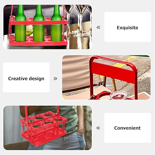 Miniatura 6 de Portabotellas de cerveza, Portabebidas para , Cesta de bastidor de cerveza, Estante portátil para botellas de cerveza, Botella de bebidas estilo