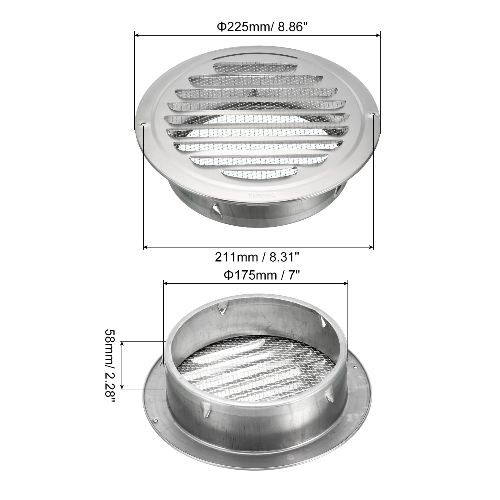 PATIKIL 7" Round Soffit Air Vents - Image 2
