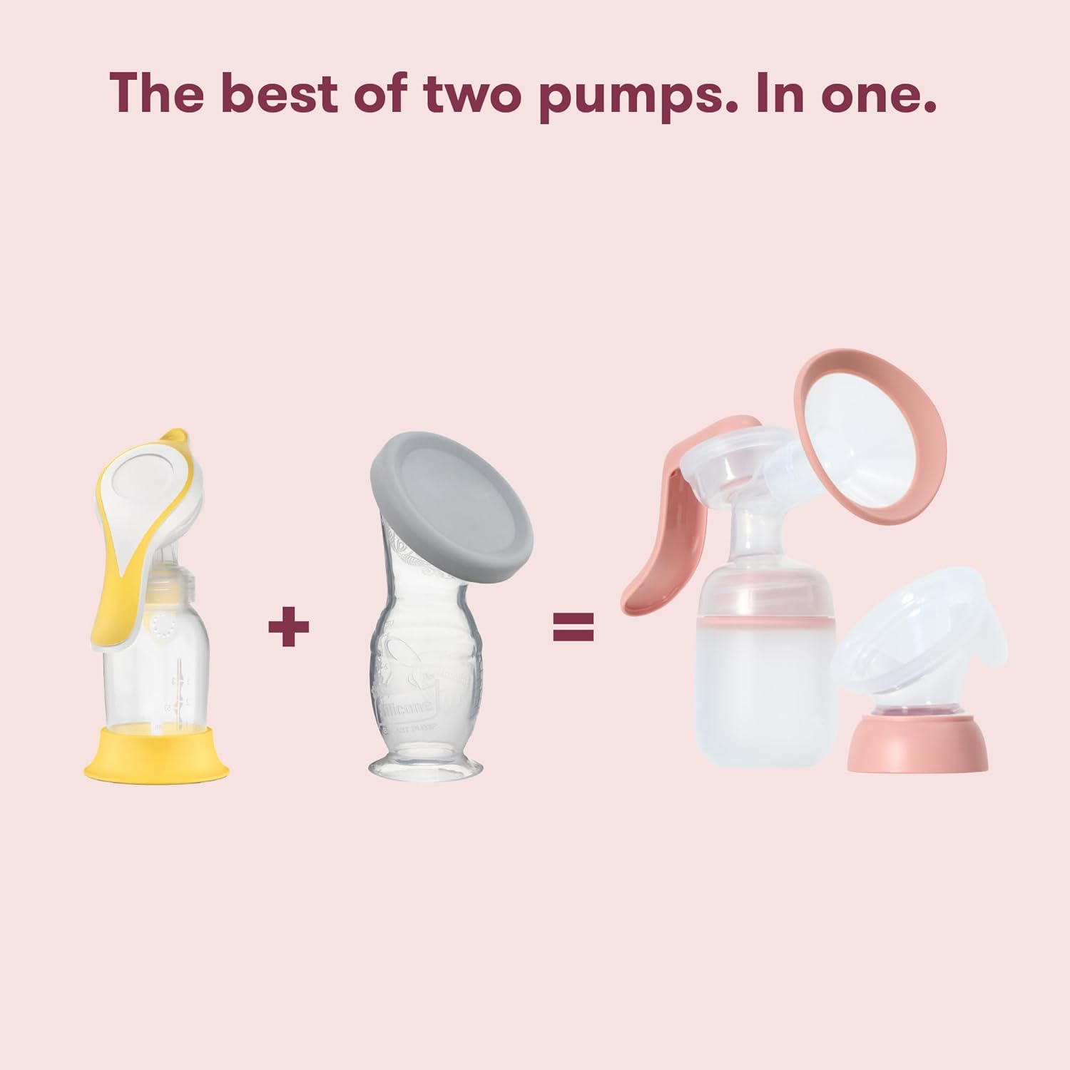 Frida Mom 2-in-1 Breast Pump: Manual Hand Pump & Hands-Free Automatic Suction Cup, Dual-Mode, Wireless Milk Collector, Ergonomic Handle, SoftFeel Flange for Breastfeeding