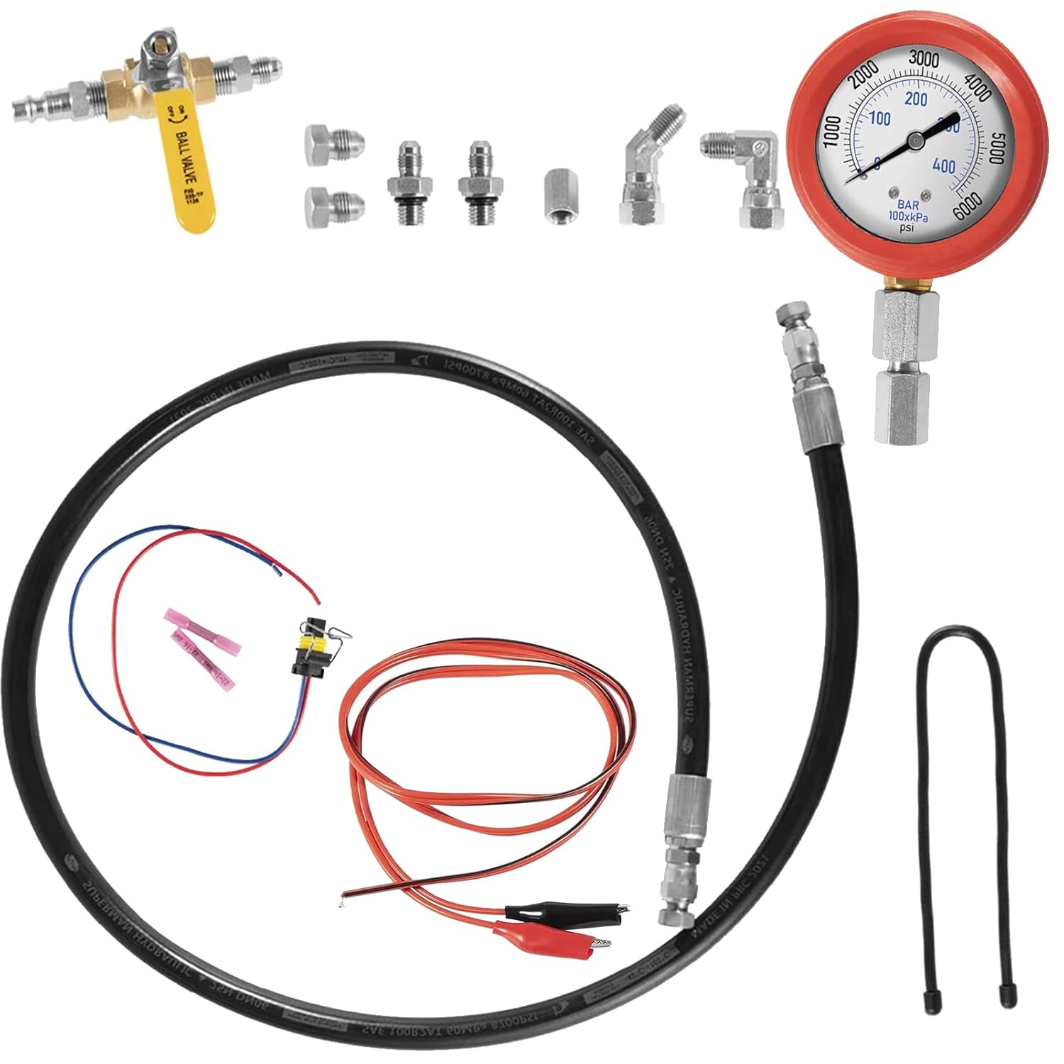 Hpop Test Tool High Pressure & Air Leak Test Gauge Tool Kit for 1994-2007 Ford F250 F350 6.0L 7.3L Powerstroke and International VT365 & T444E Diesel Engines