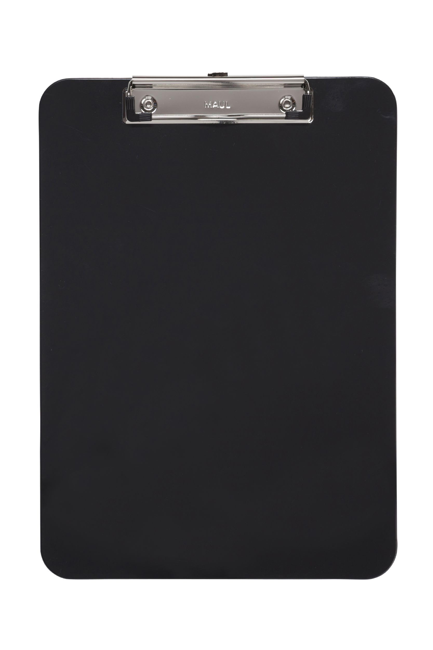 MAUL Porte - bloc plastique avec pince métallique Format A 4 pratique: avec patte d'accrochage 2340590 noir