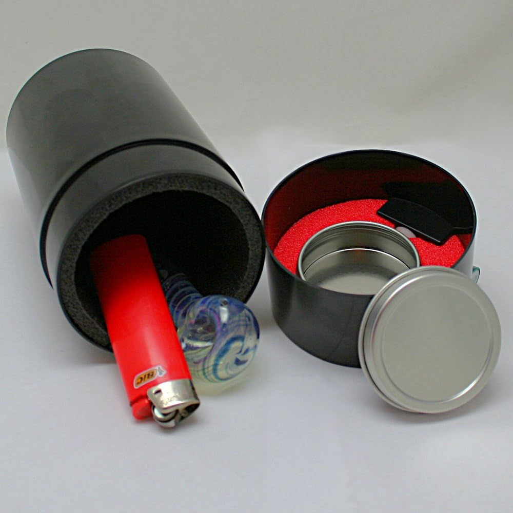 Hard Shell Vacuum Sealed Padded Container - Black [with Ash Tray]