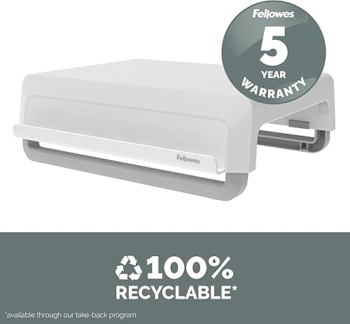 Miniatura 8 de Fellowes Breyta - Soporte ergonómico de altura ajustable para monitor y portátil, color blanco