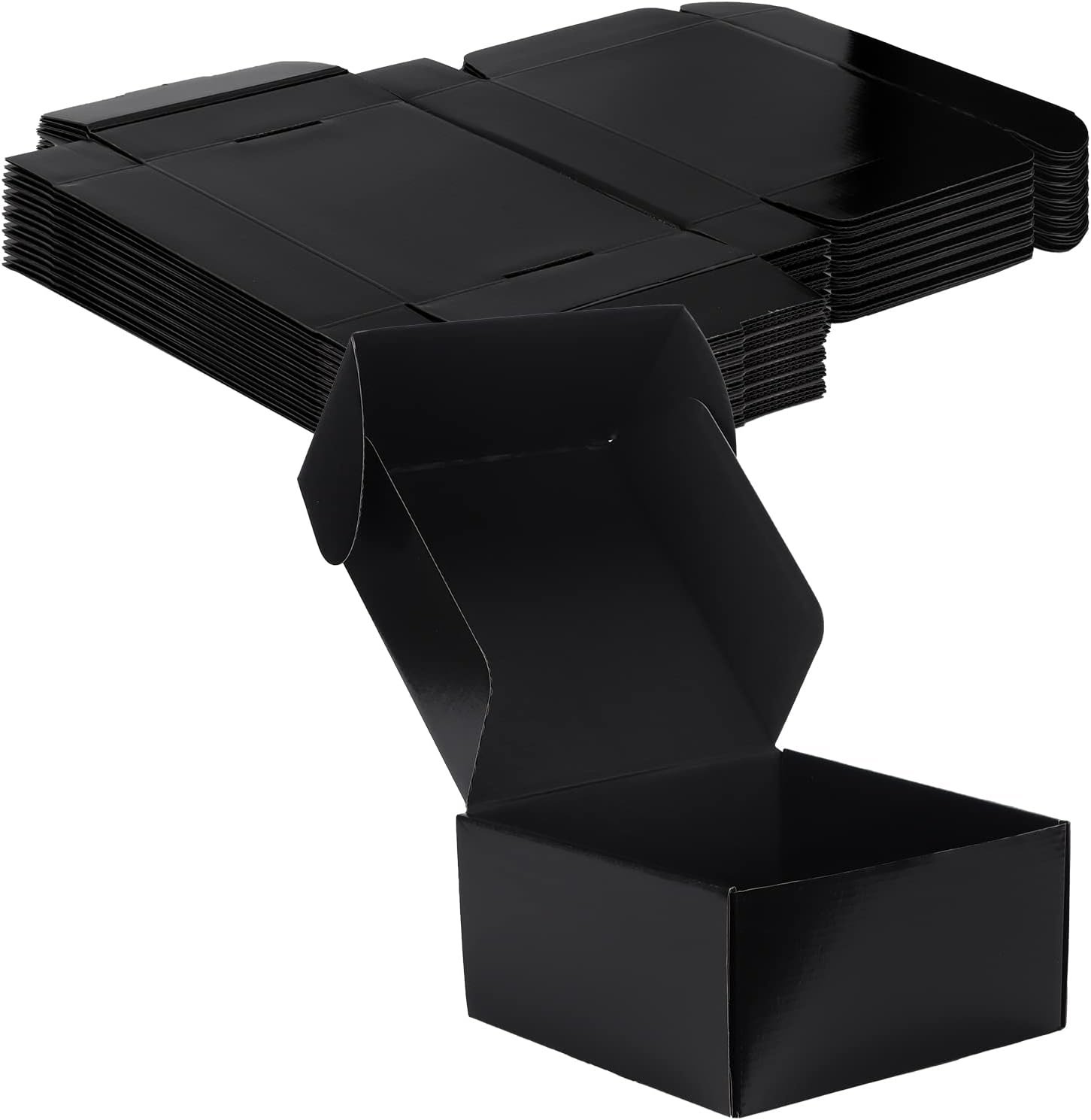 Rempry 8x8x4 Black Shipping Boxes for Small Business Pack of 20