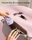 Gaiatop Portable Hand Fan with Makeup Mirror, Cute Camera Design, 3 Speed USB Rechargeable Mini Fan with LED Display, Multifunctional Neck Fan for Camping Travel Outdoor (Red) gallery image
