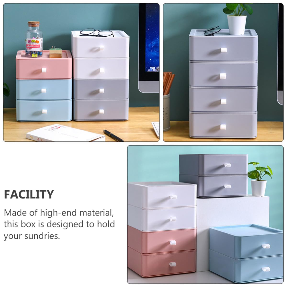 CANIGHT Mehrschichtiger Schreibtisch Organizer mit Ausziehbaren Moderner Aufbewahrungsbox aus Kompakte Ablage für Büro Wohnzimmer Schlafzimmer als Schreibtischzubehör