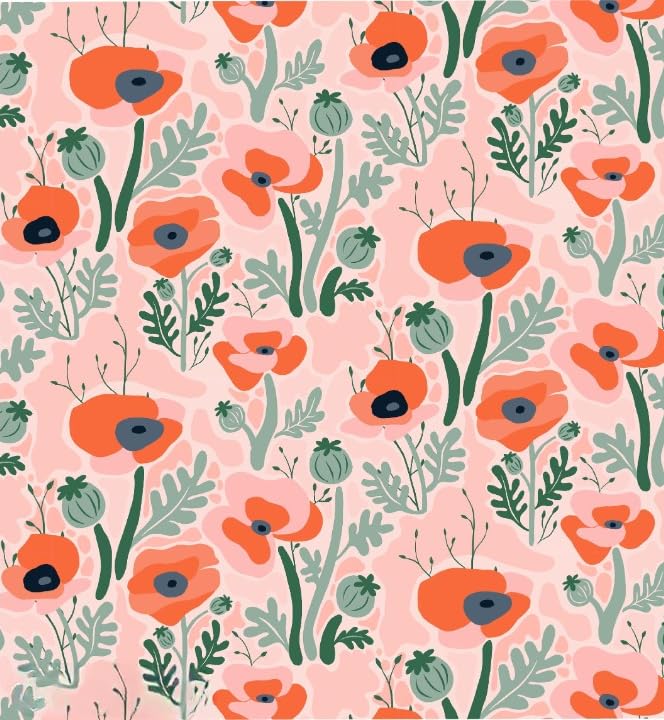 Poppy Field by Savanna Rawson 100% Cotton Prints 112cm Wide Floral Designs for Crafting, Home Décor, Kid's Craft
