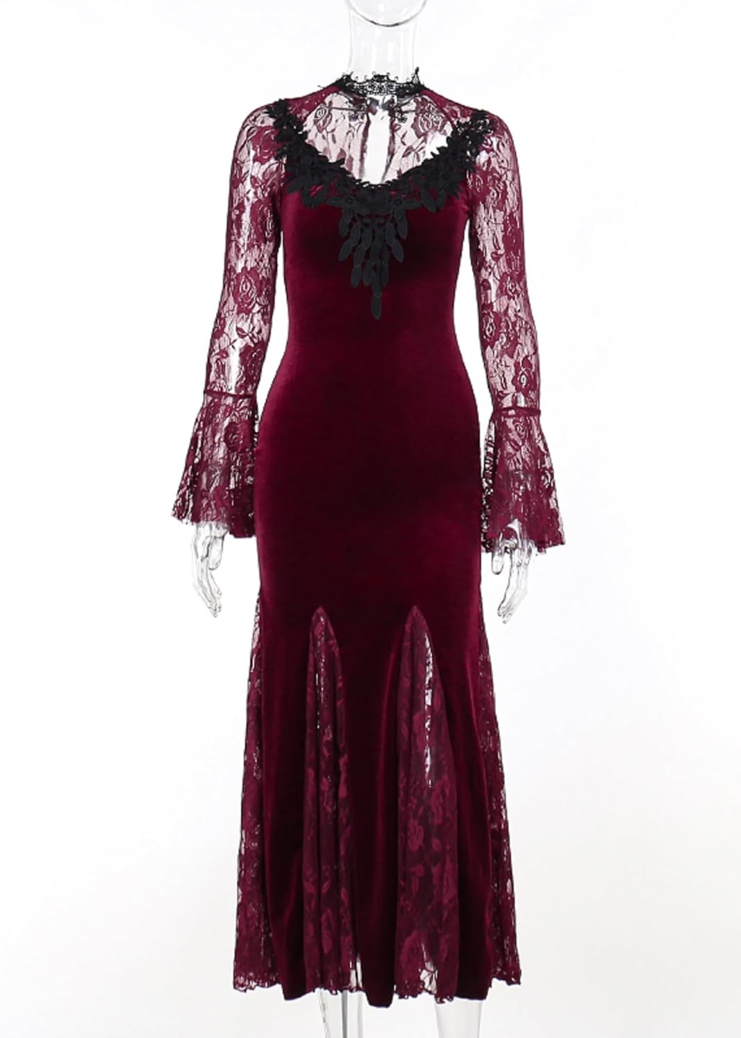 TSMNZMU レディース ゴシック フェアリーマキシドレス ヴィンテージ 長袖 ベルベットドレス Alt スリムフィット 原宿 ウィッチー 服 TSMNZMU レディース ゴシック フェアリーマキシドレス ヴィンテージ 長袖 ベルベットドレス Alt スリムフィット 原宿 ウ