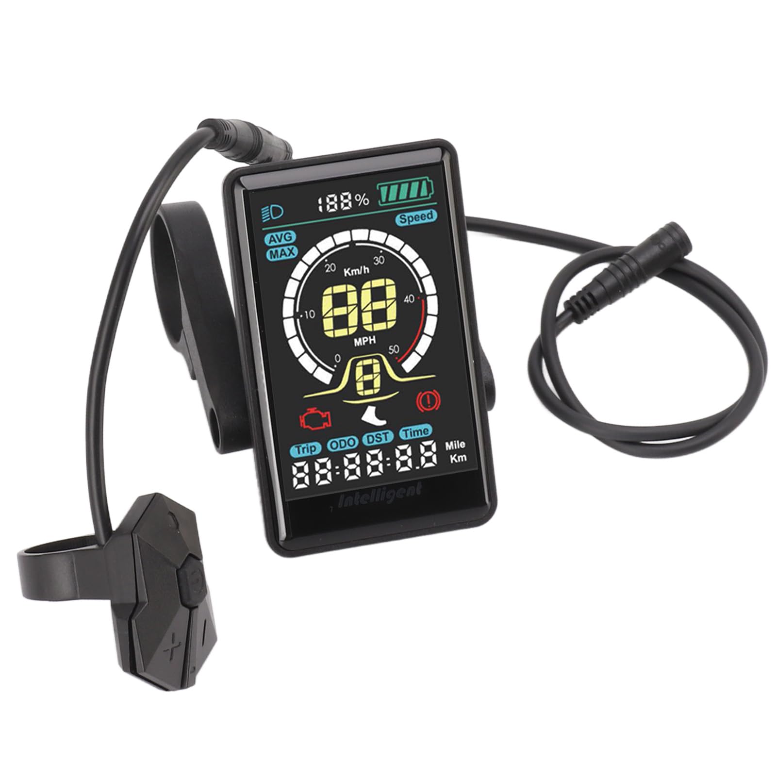 Electric Bike Display Meter para, Universal LCD ordenador con velómetro, indicador de batería, impermeable ABS Shell para E-Bike Conversión