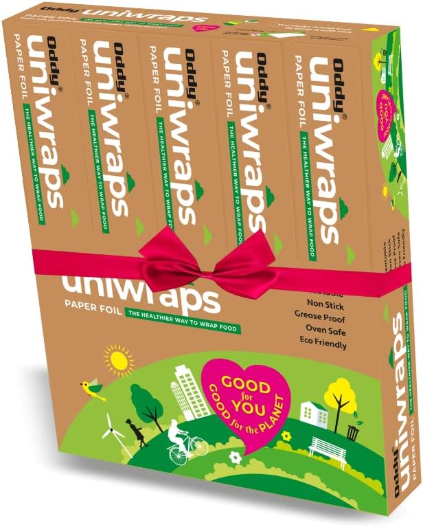 Oddy Uniwraps Food Wrapping Paper Foil | Gift Pack of Health| Suitable for All Occasions| Family Care Pack for Safe & Healthy Food Wrapping Habits |Combo Pack of 5 Rolls| 278MM x 16M