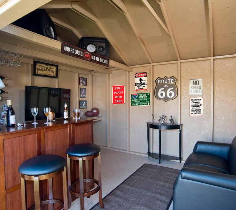 Miniatura 4 de HomDeo Divertido letrero de metal vintage con texto en inglés "Plays with Cars", para garaje, hombre, cueva, hogar, bar, 8 x 12 pulgadas