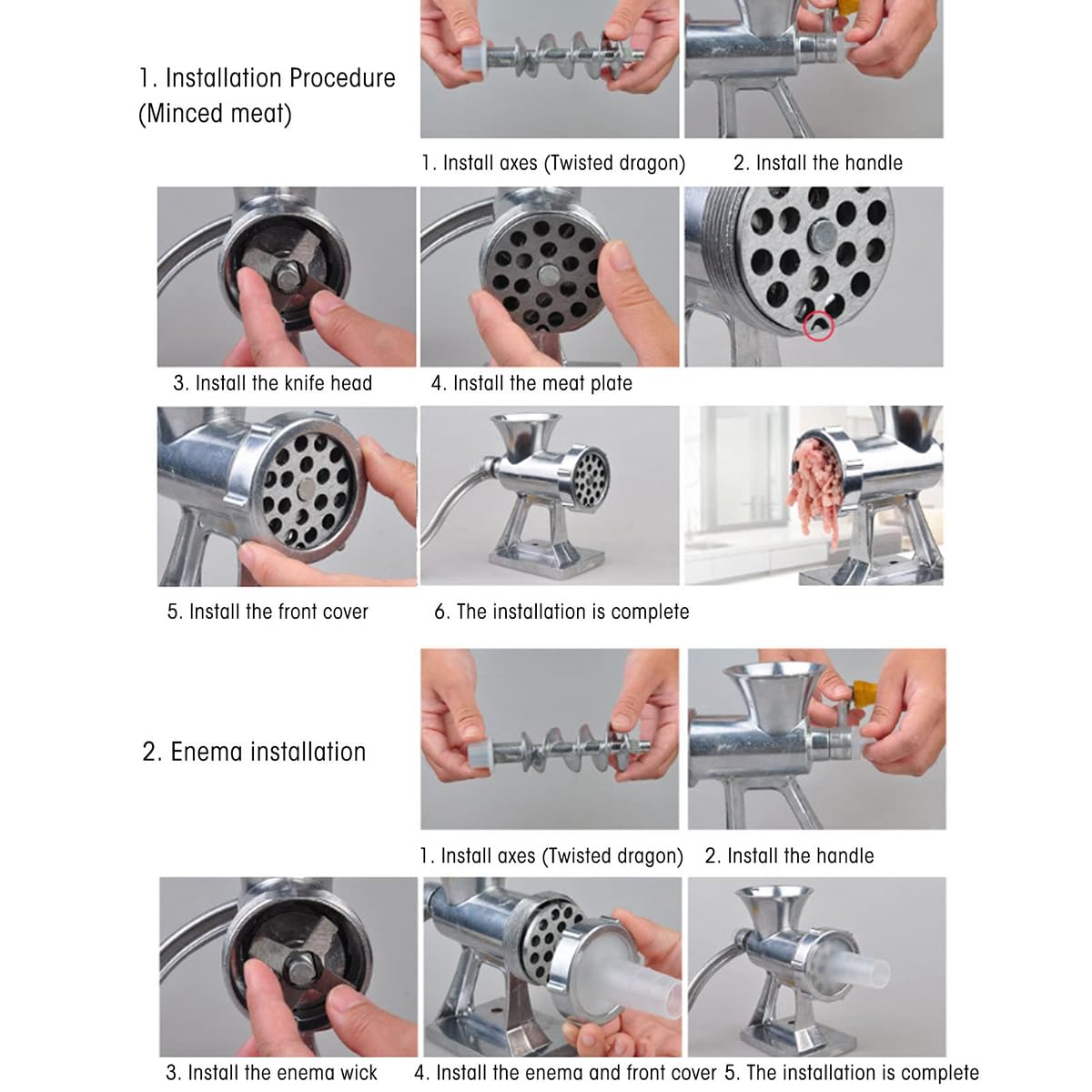 Amazon｜手動ミンサー 吸盤/ブラケット固定 腸詰めでき