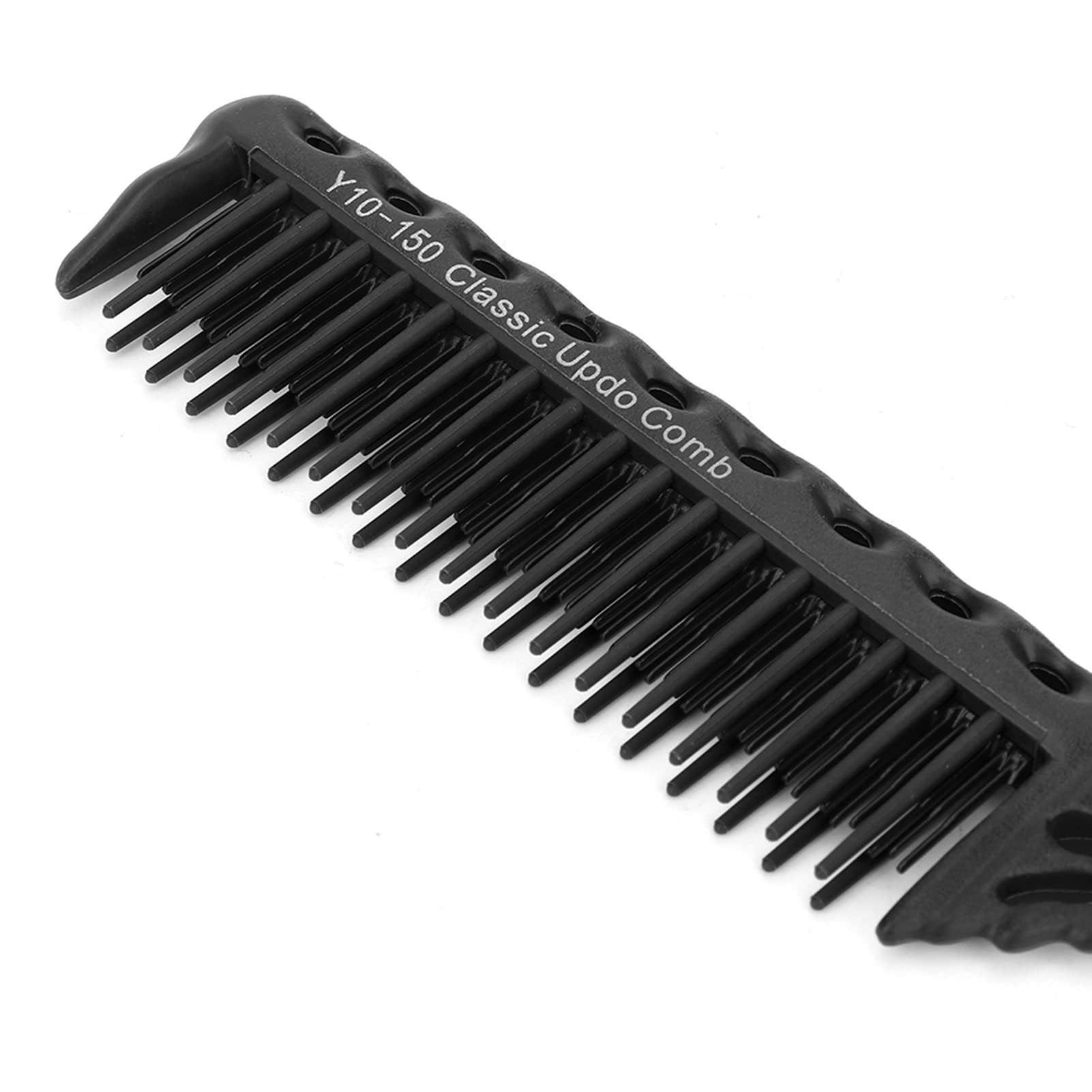 Haosie Tail Comb, 3 Rows of Teeth ABS Parting Comb, Pin Tail Comb Suitable for Hair Salon Use (Black), Standard