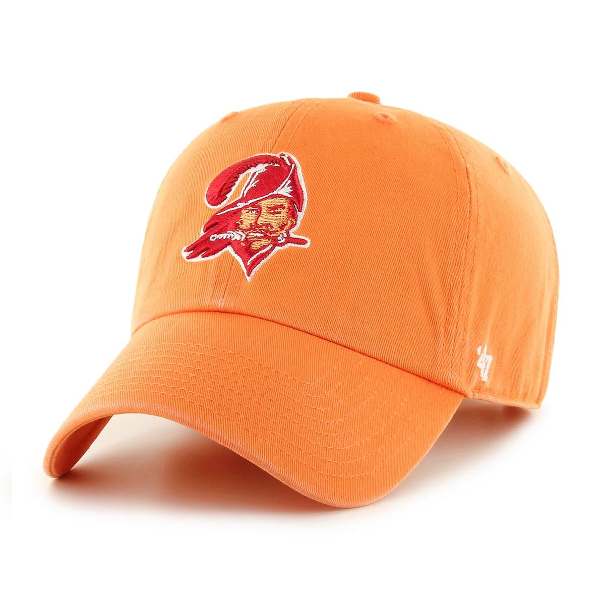 47 NFL Unisex Adult Clean Up Throwback Logo Adjustable Hat Cap One Size, Tampa Bay Buccaneers - Orange Throwback Logo, One size
