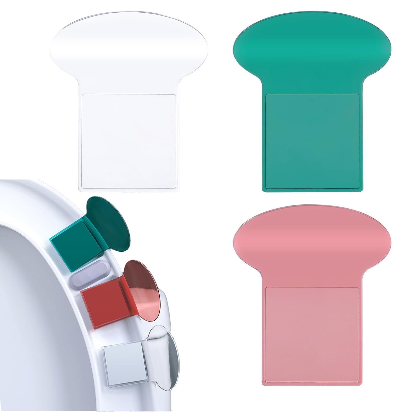 Support élévateur pour lunette WC - Lot de 6 poignées anti-bactériennes avec adhésifs