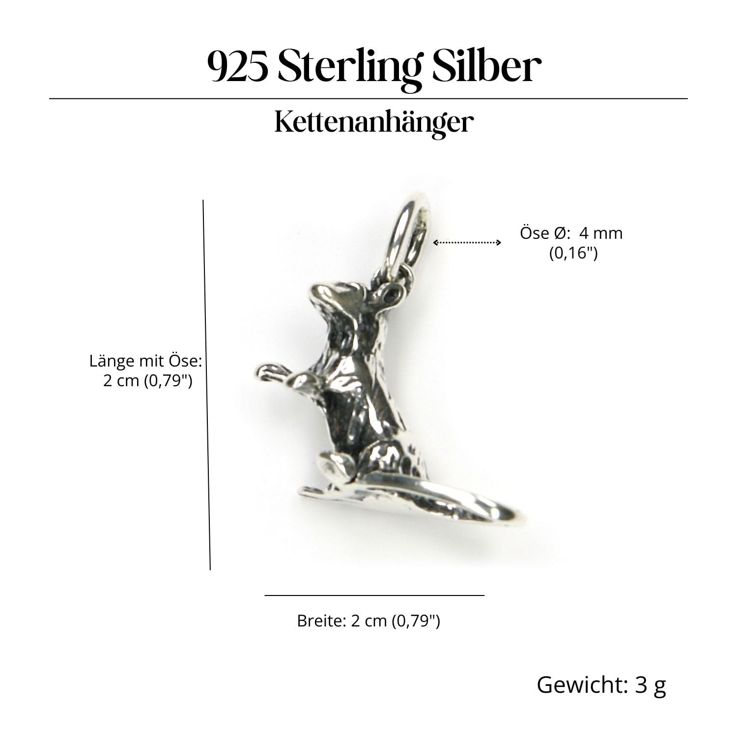 Ratte Anhänger Silber Schmuck 925er Silberschmuck chinesisches Horoskop Kettenanhänger