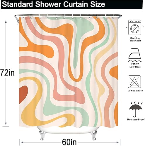 Miniatura 5 de Cortina de ducha colorida y divertida con reglas de baño, 60 pulgadas de ancho x 72 pulgadas de largo, para niña de moda, rosa, con cita divertida,
