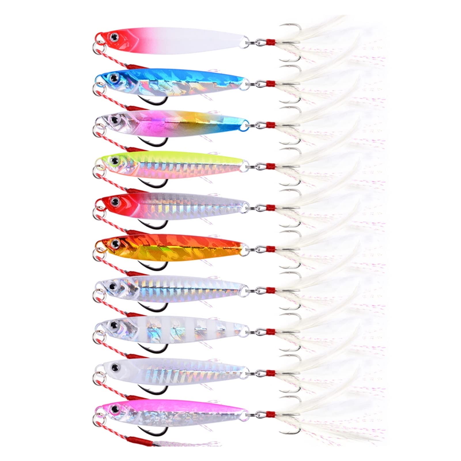XILILHC Plantilla De Fundición De Metal, 10 Uds., 7g-10g-21g-28g, Cuchara Jigging For Arrastre En Tierra, Señuelo De Pesca, Aparejos De Cebo Artificial