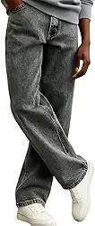 Calça Jeans Masculina Baggy, Estilo Vintage, Lavagem Estonada, Corte Amplo, Streetwear