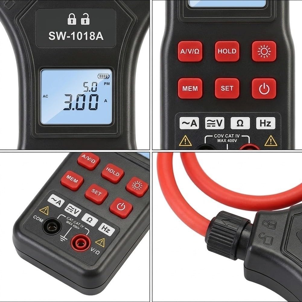Digital Zangenamperemeter 600 Datenspeicher AC/DC Spannung