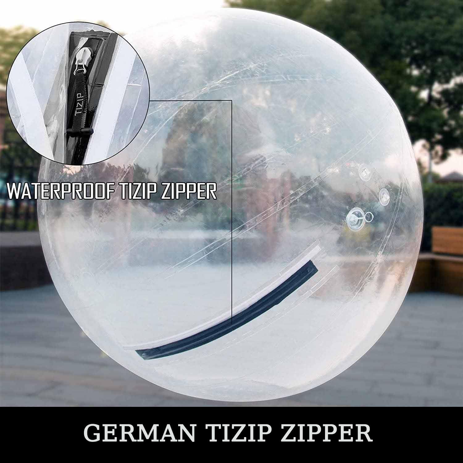 Bola Inflable para Caminar sobre el Agua, Bola Inflable para Hámster Humano con Bomba de Aire, Cremalleras Impermeables y Sellos Reforzados, Bola Zorb Transparente para Actividades en la Piscina y El