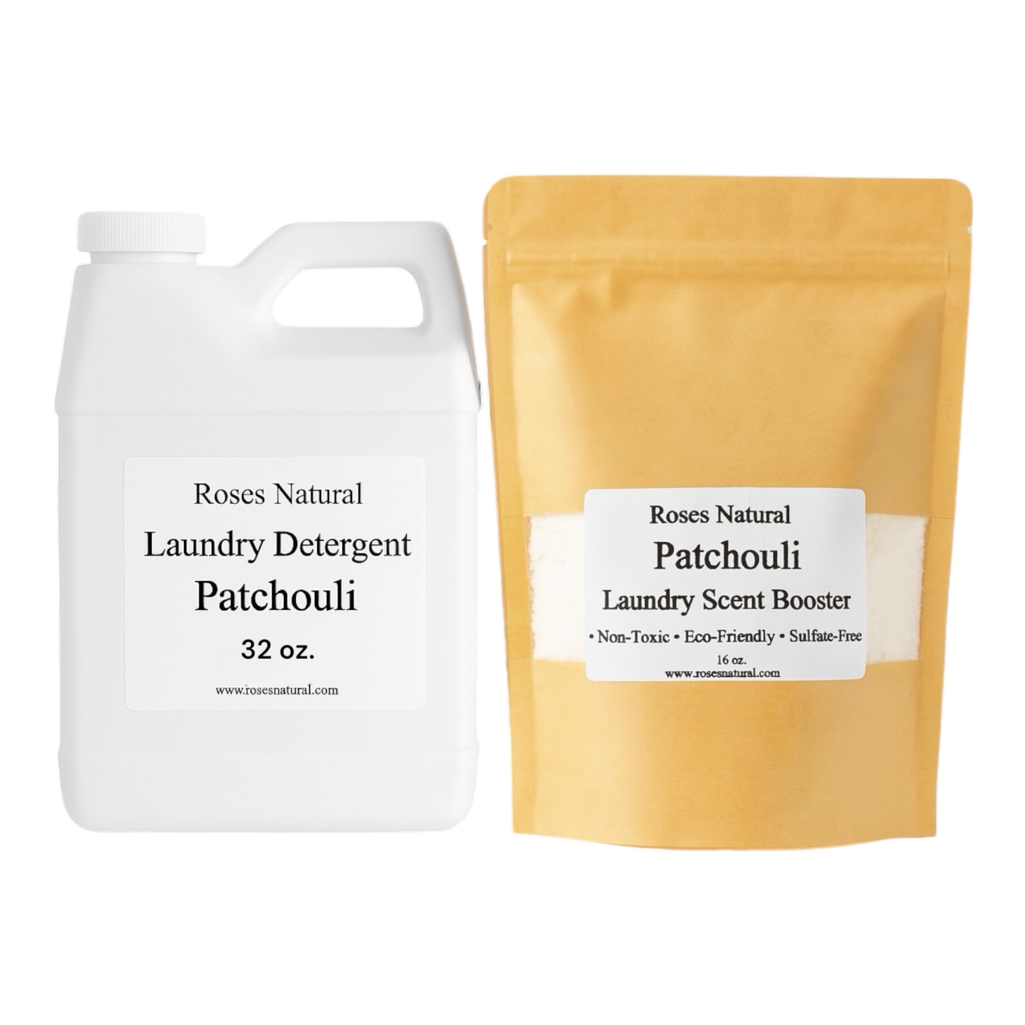 Patchouli Laundry Detergent and Scent Booster Bundle 32 oz Detergent 16 oz Booster Natural Laundry Set Eco-friendly Patchouli