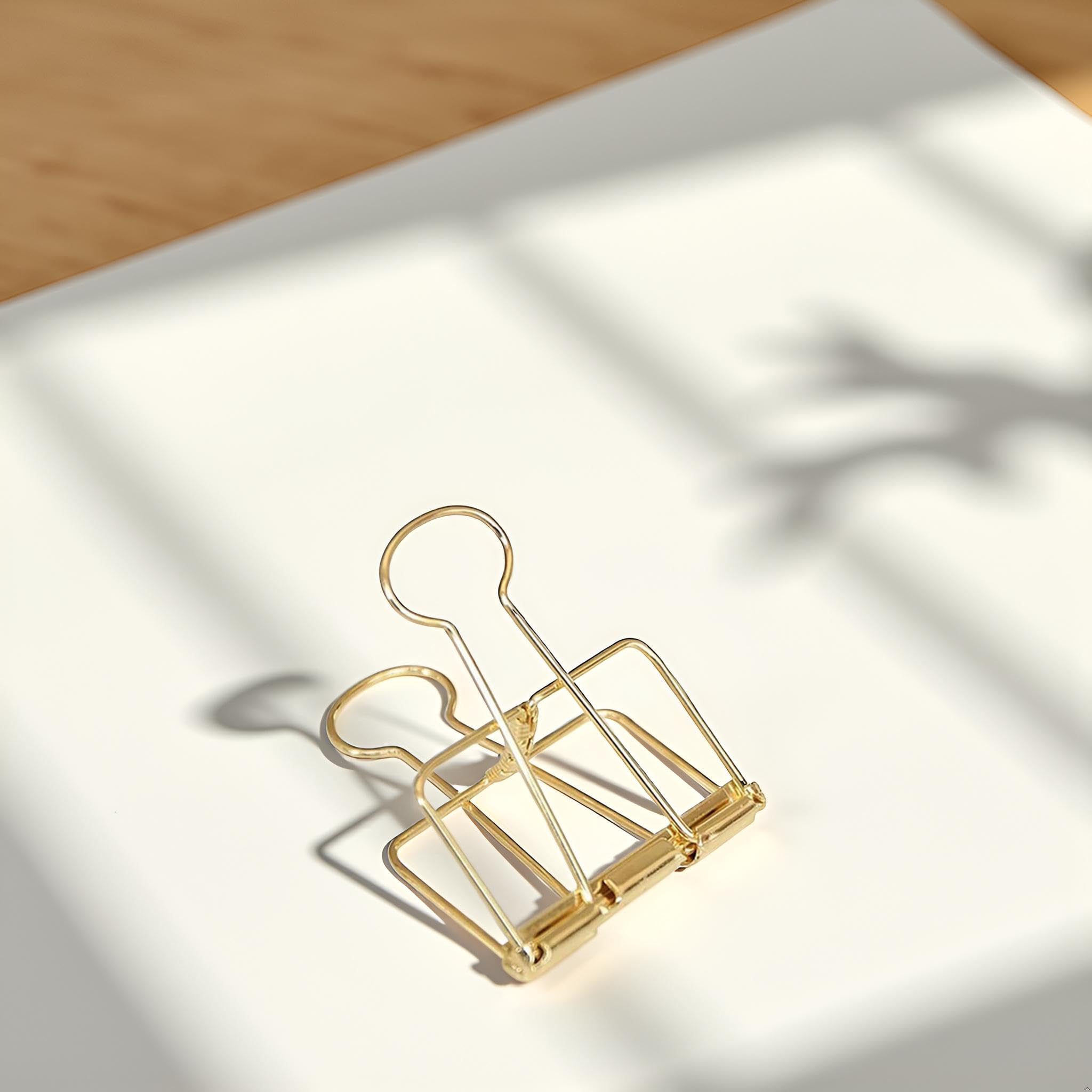 4Pcs Golden Hollow Out Long Tail Wire Binder Clips Paper - View #4