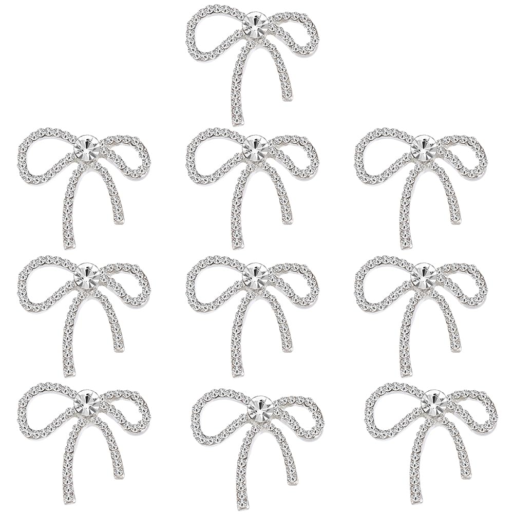 Apliques de lazo plateado brillantes para decorar zapatos y accesorios para el cabello
