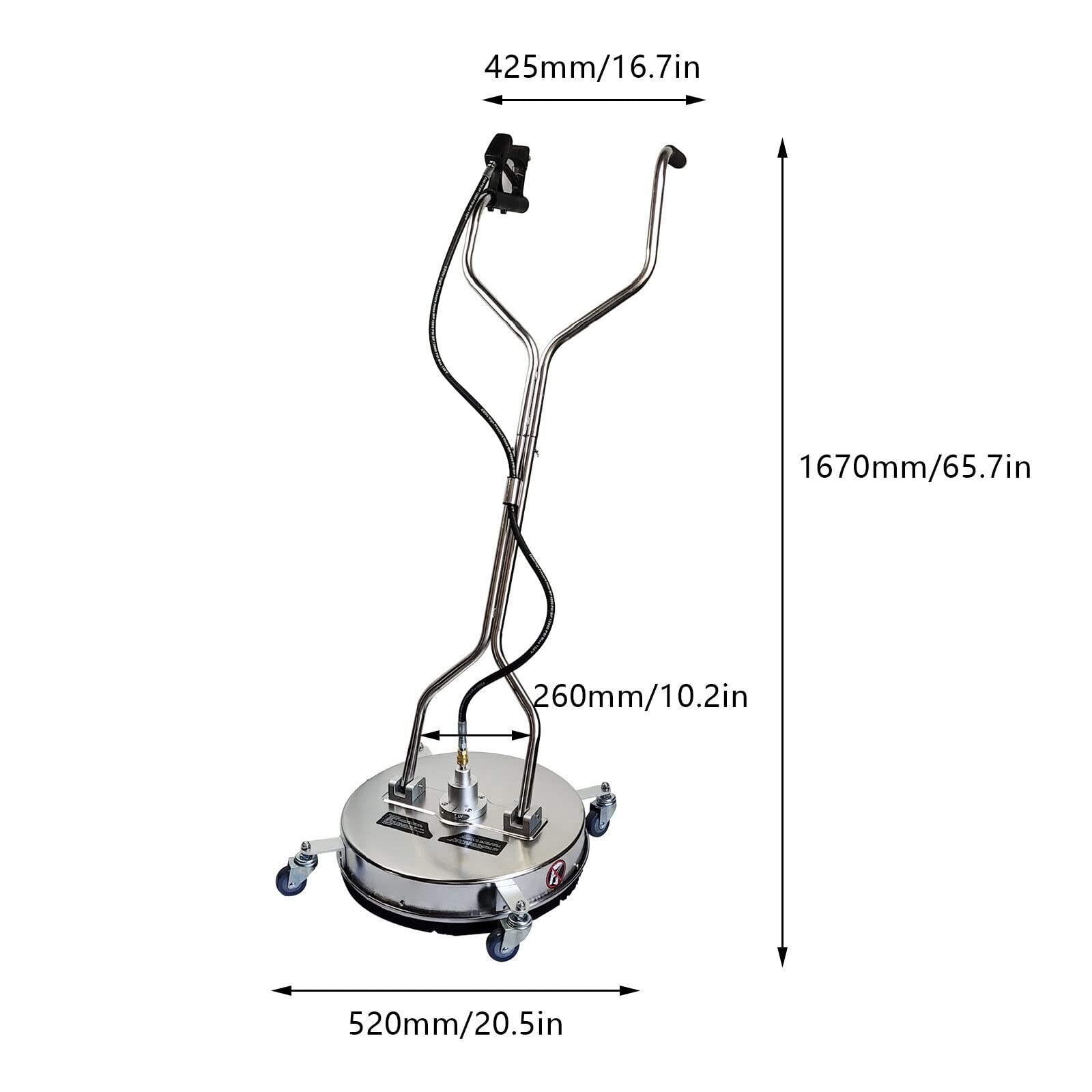 Limpiador de superficies, limpiador de suelos, acero inoxidable, 4500 psi de 20 pulgadas, limpiador de suelos profesional para terrazas ladrillo azulejos de piedra hormigón