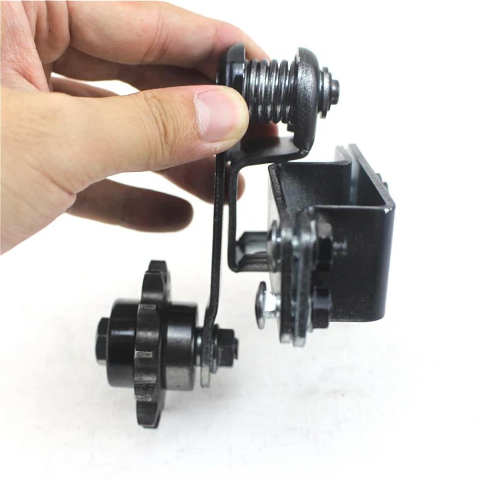 Tendicatena Automatico con Ruota Dentata in Acciaio per Motocicletta, Guida Catena Antiscivolo, Regolatore Catena A Rulli con Bullone, Forcella Quadrata