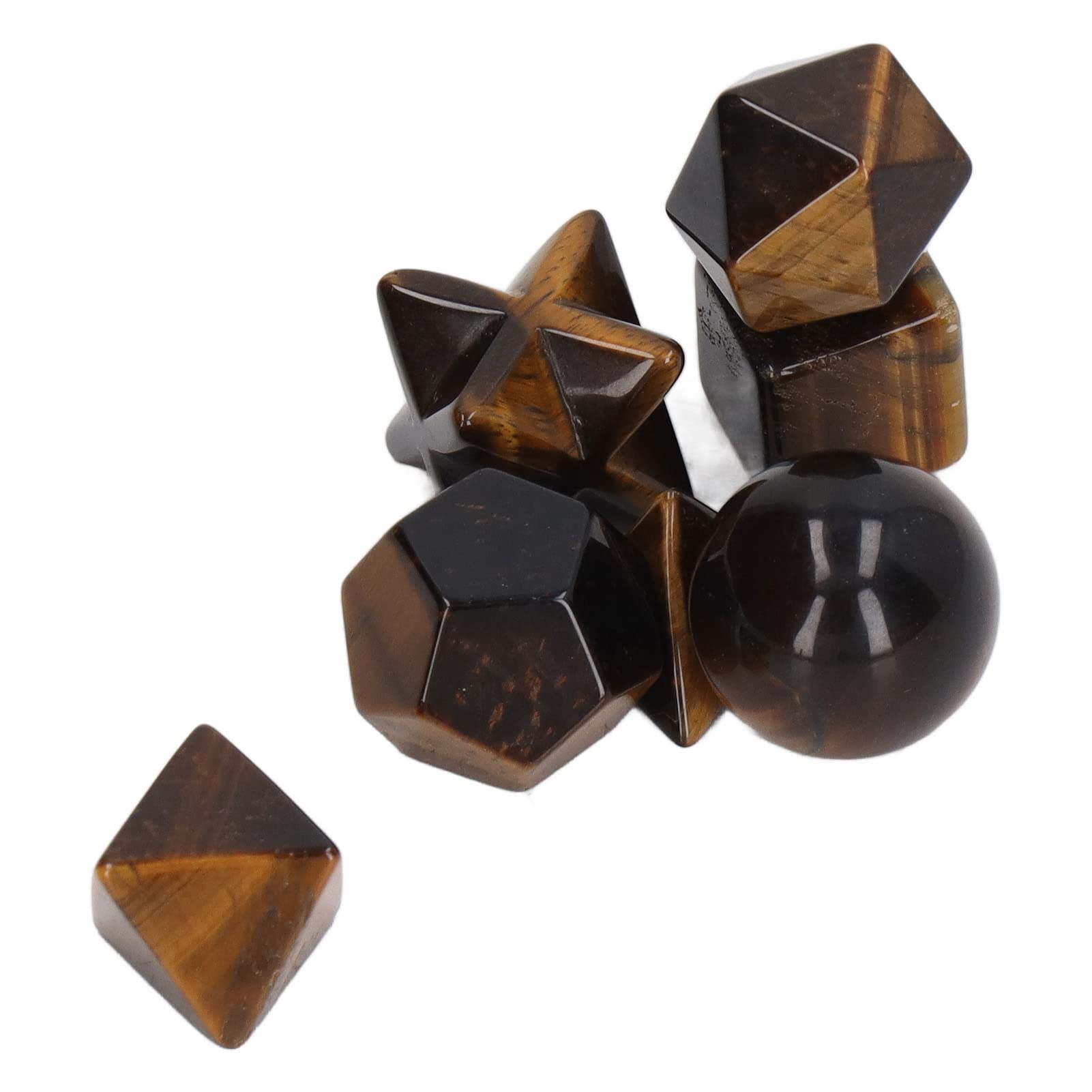 Tyenaza Juego De 7 Cristales De Chakra, Exquisitas Piedras De Cristal Geométricas, Kit De Cristales Curativos De Chakras para Meditación, Decoración del Hogar(A)