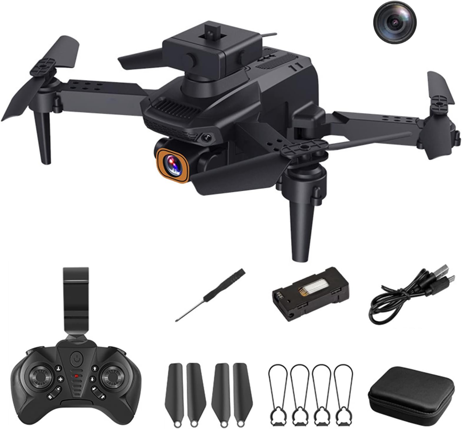 Mini Drone with 1080p Dual Camera, Foldable Quadcopter Fpv Camera Remote Control Toys Gifts for Beginner Adults and Kids with Hold Headless Mode One Key Start Aircraft Single 4K Camera