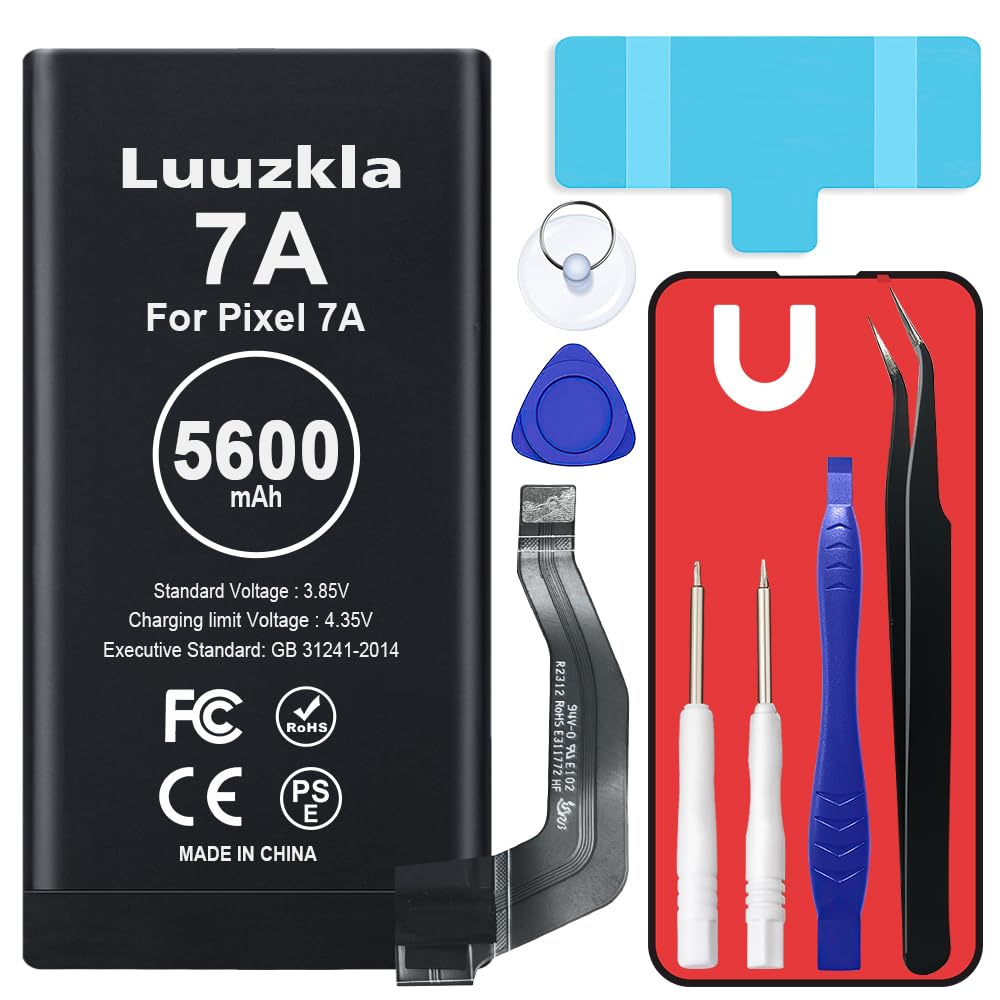 Compatible with Pixel 7A Battery, 5600mAh (New Upgrade) Super Capacity Battery Compatible with Google Pixel 7A GWKK3, GHL1X, G0DZQ, G82U8, with Full Tool Kits-24 Months Service