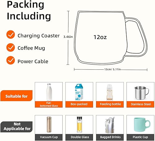 Miniatura 5 de Calentador de café con juego de tazas, calentador eléctrico de tazas para escritorio, oficina, uso doméstico, calentador de velas con interruptor