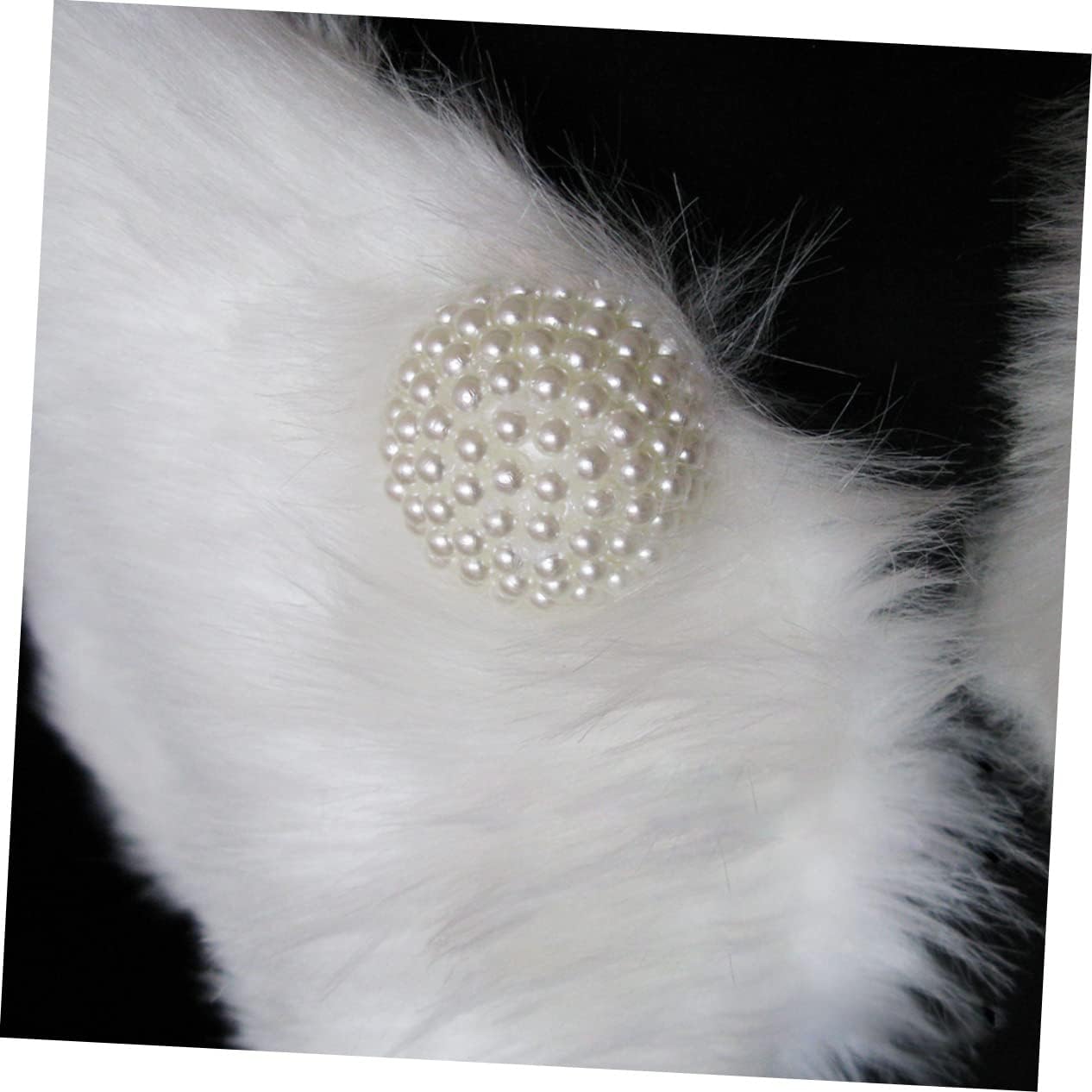 Baluue Luxury Plush Shawl Wrap Wedding Dress Cape Women's Elegant Shawl Pearl Ball for Decor image 3