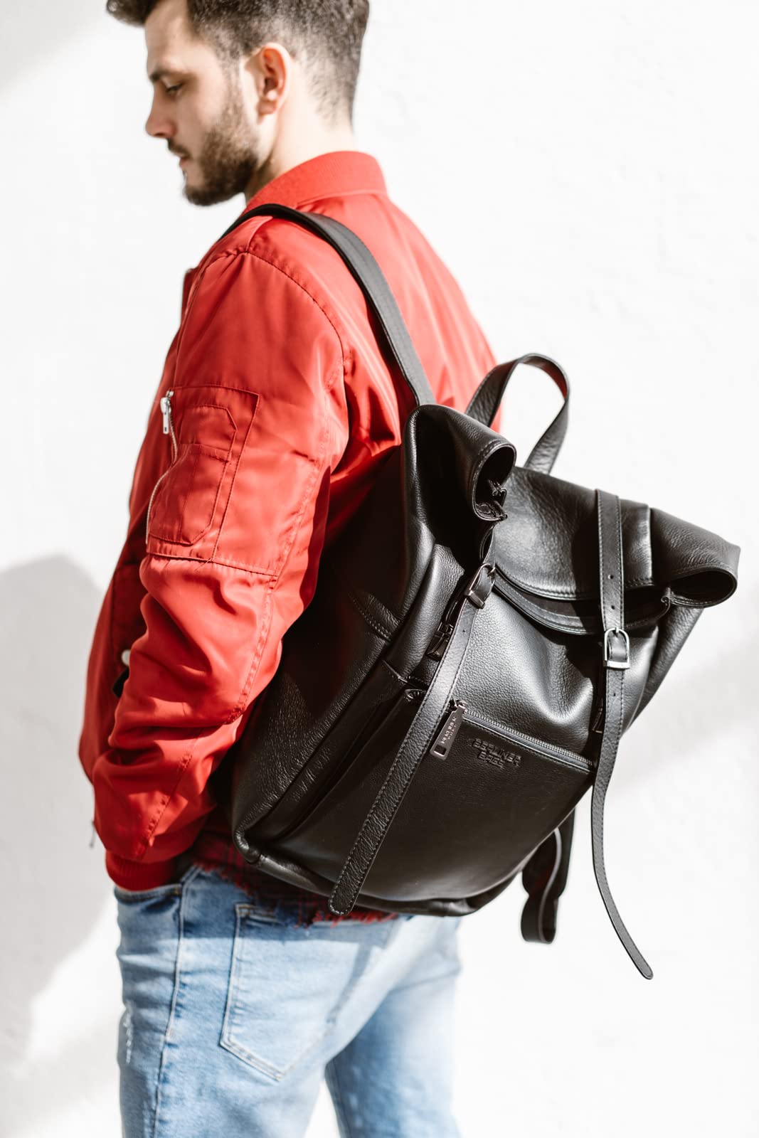 Berliner Bags Zaino Rolltop Lille, Zaino Urbano Impermeabile con Chiusura Arrotolabile, Scomparto Laptop 15”, Unisex – Nero