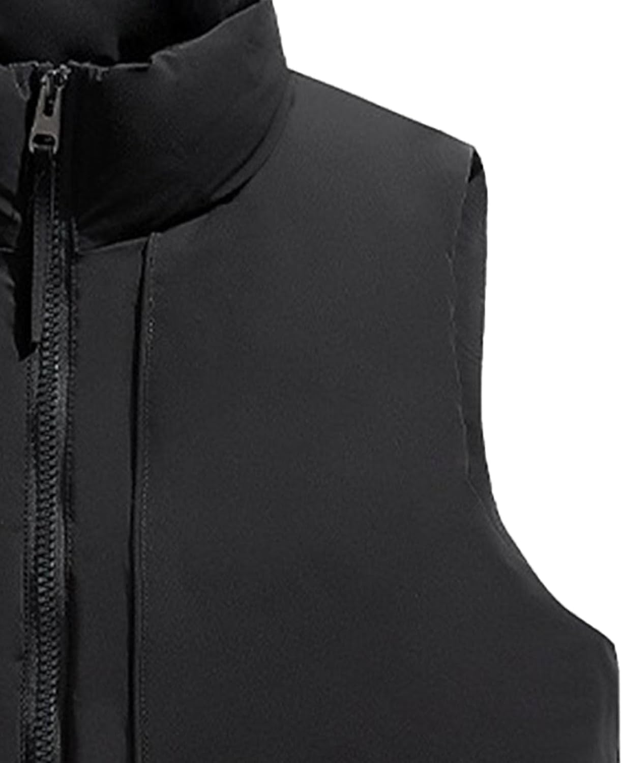 DGHM-JLMY Men's Casual Down Vest Coat Stand Collar Zipper Warm Sleeveless Gilet Solid Color Outerwear Vests