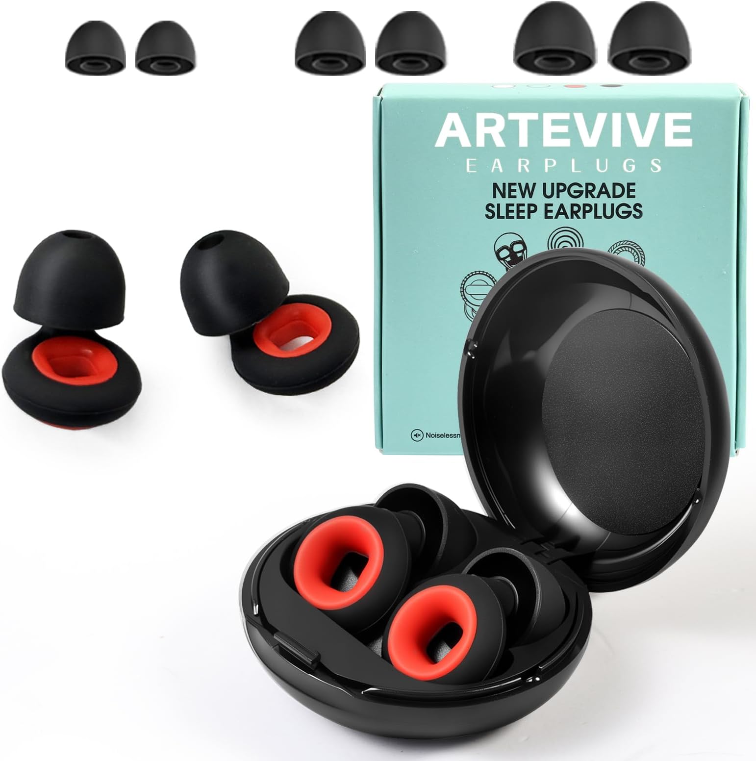 Earplugs Motorcycle.Ear Plugs for Sleeping Noise Cancelling 35dB Noise Reduction、Reusable Ear Plugs,Super Soft for Motorcycles Cycling、Sleeping、Work、Travel(Red Inner Circle)