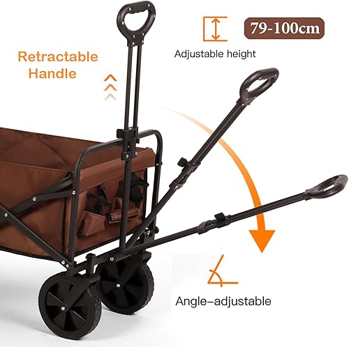 Miniatura 3 de Carrito de jardín plegable, portátil, utilitario, plegable, con mesa de tabla, placa de carrito de campamento al aire libre, carrito de compras