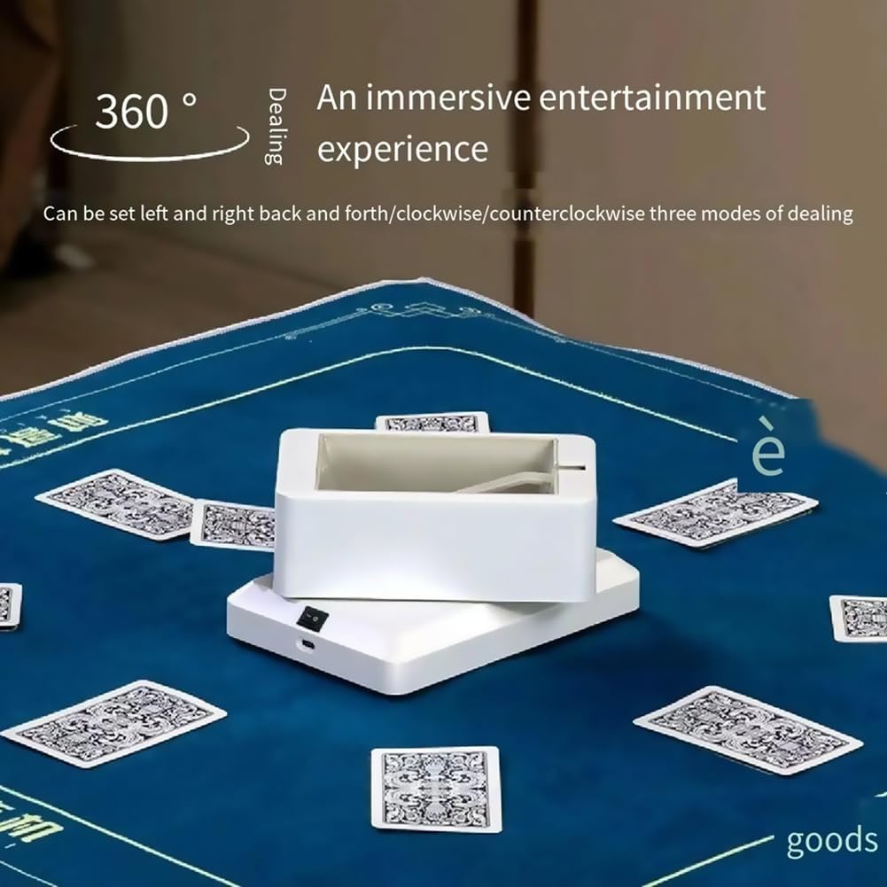 Améliorez l'expérience de jeu avec le concessionnaire de cartes UNO, Blackjack, Texas Hold'em entièrement automatique – Machine à diviser 4 jeux rechargeable pour jusqu'à 8 joueurs