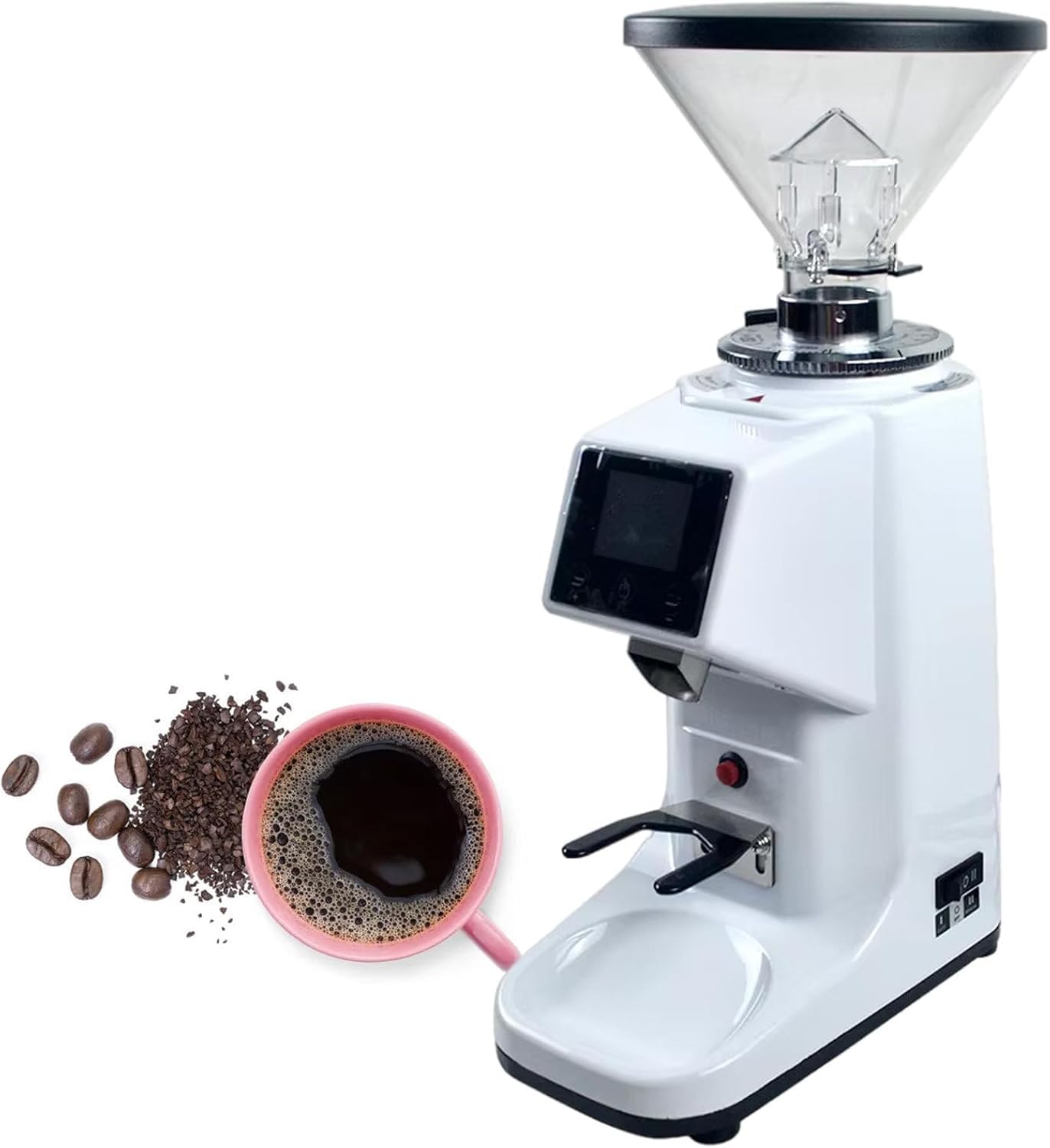 Elektryczny Młynek Do Kawy 200 G / 500 G Z Płaskim żarnem, 19 Precyzyjnym Regulowanym Mieleniem, Poranna świeża Maszyna Do Mielenia Ziaren Kawy, White, 500ml