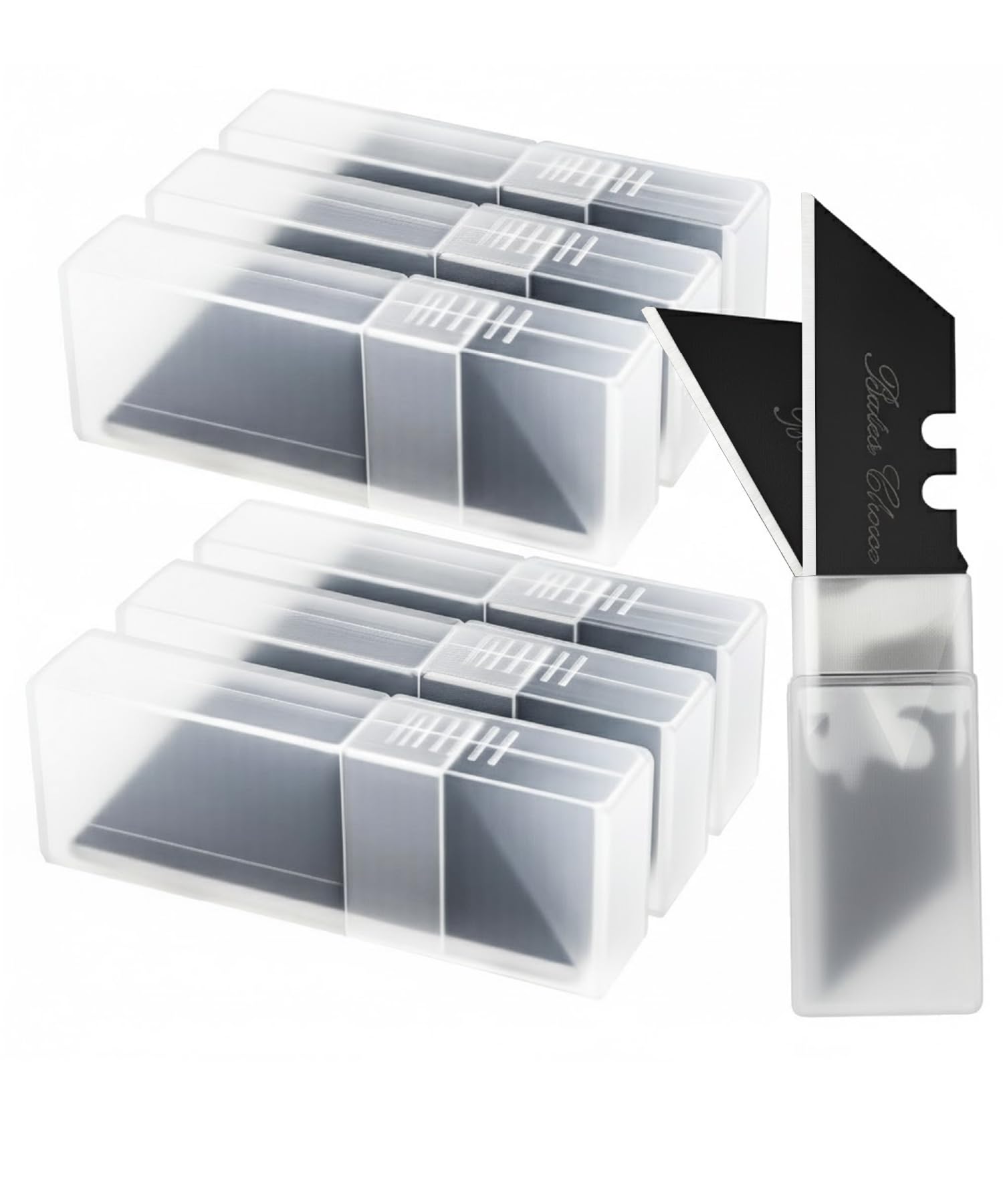 Bates- Utility Knife Blades, 60 Pack, Black, Replacement Blade for Box Cutters with Plastic Case