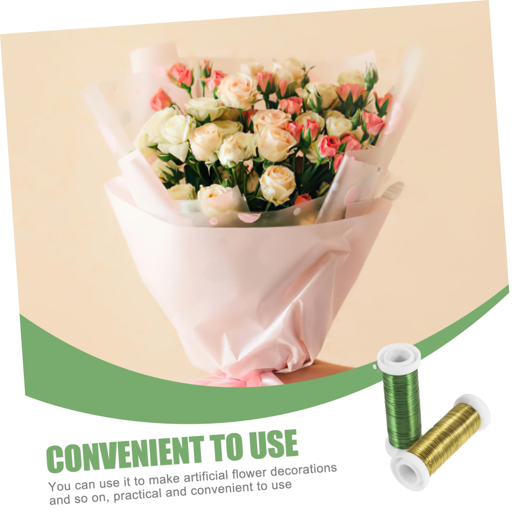 jojofuny 2 Rolls Floral Iron Wires of Durable Floral Stem Wire for DIY Flower Arrangement Crafts Compact Design for Creating Beautiful Flower Bouquets and Home Decor