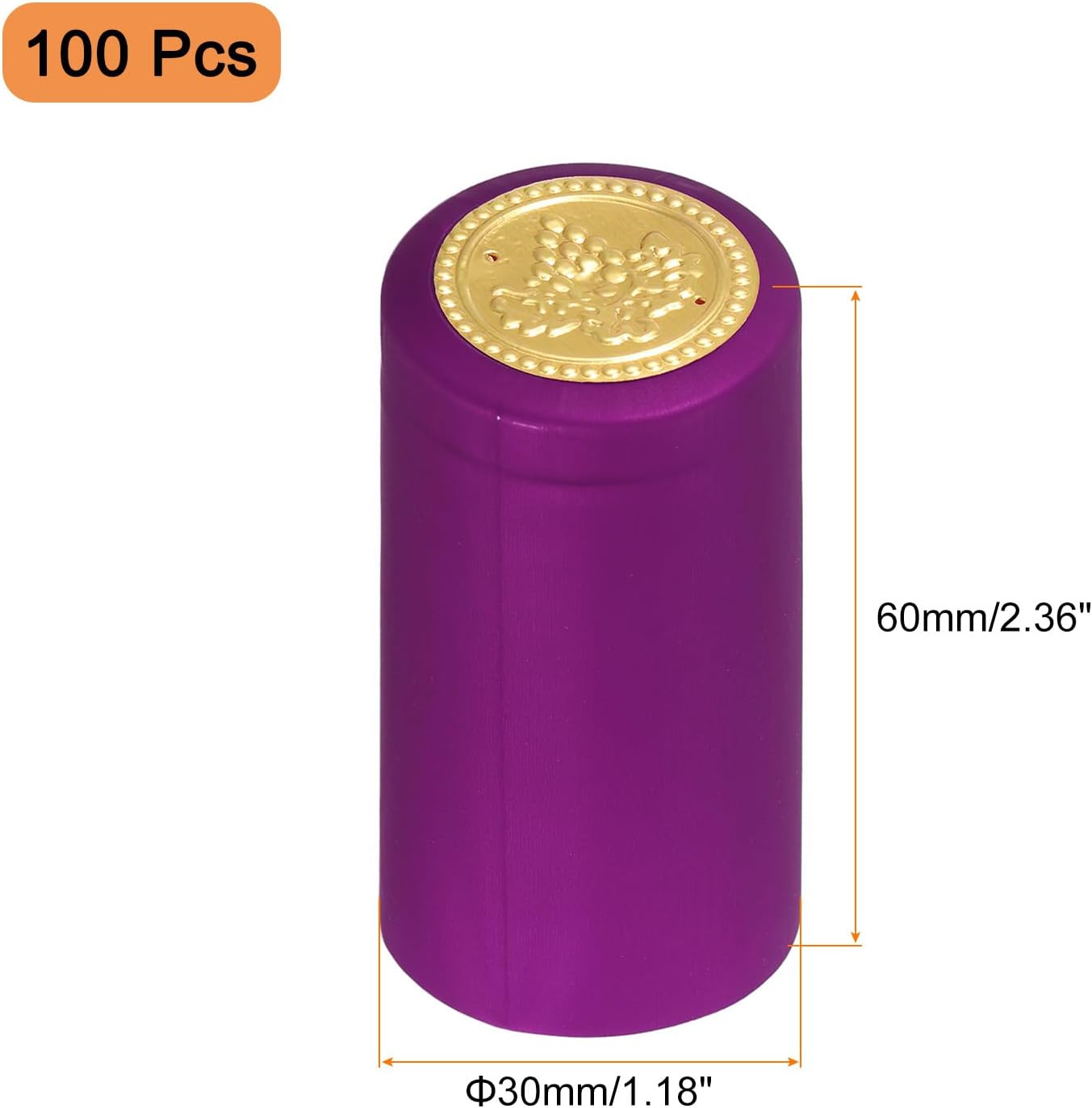 uxcell 100Pcs PVC Heat Shrink Capsules Wine Bottle Capsules Shrink Cap Wrap Shrink Top Cover for Wine Cellars and Home Kitchen, Rose Red 30x60mm