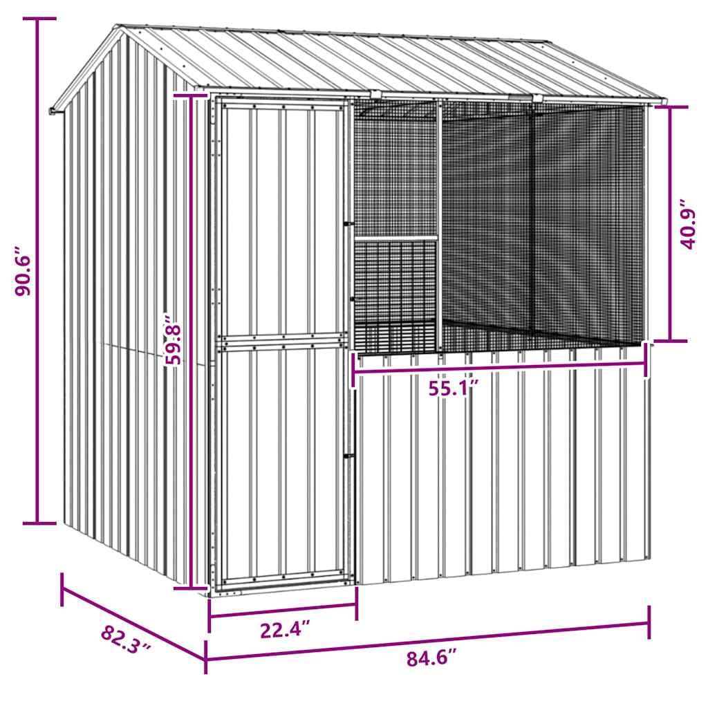 IKAYAA Pajareras Exterior en Jardin, Jaula Grande para Pájaros, Pajarera Metálica de Exterior, Voladera para Pájaros, Voladera de Jardín para Aves Exóticas 209 x 215 x 233 cm Antracita